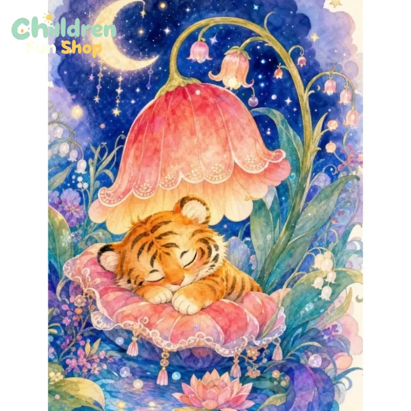 Resin Art Baby - Pintura de diamantes: un bebé tigre
