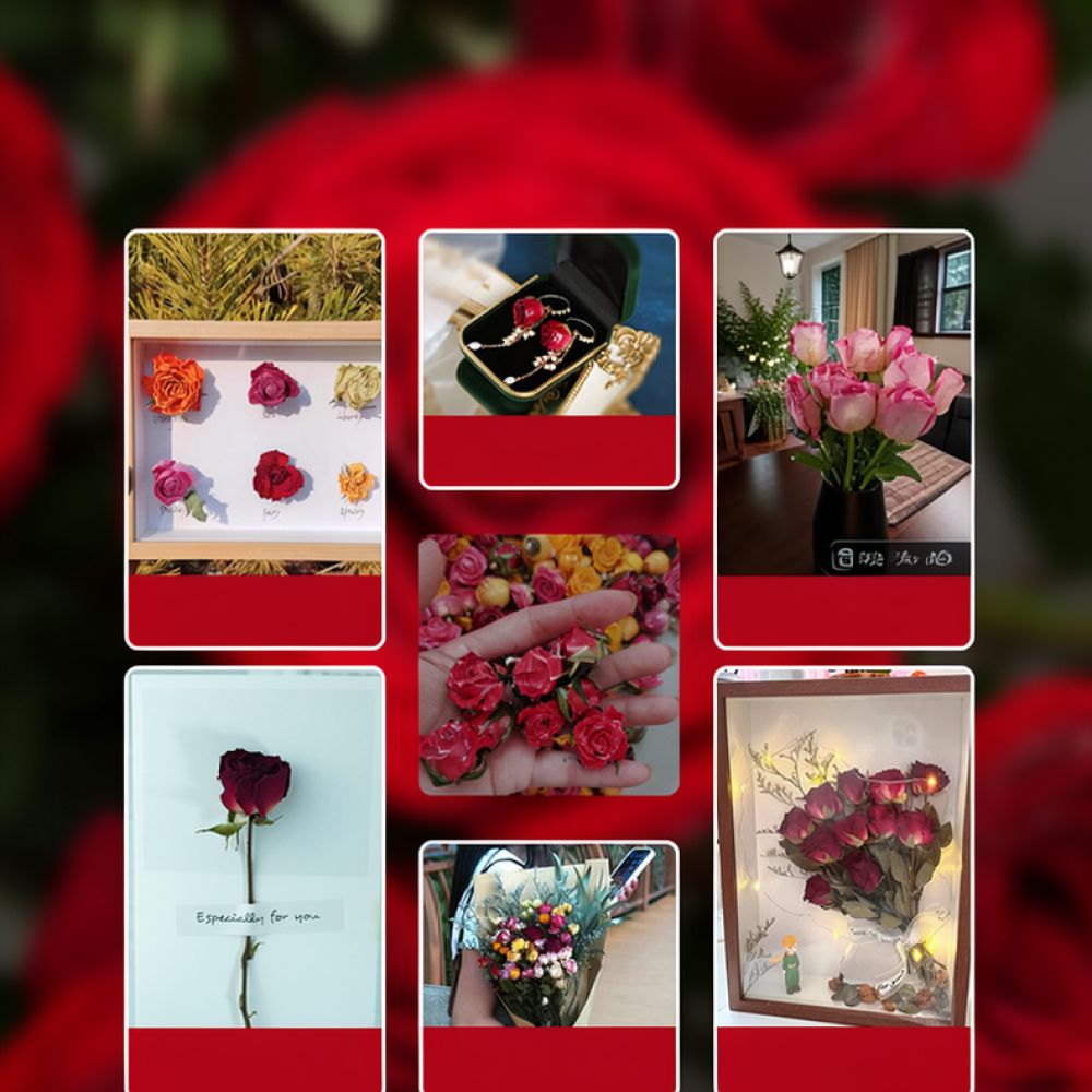 Resin Art Rose - Ramo de rosas naturales secas, rosas